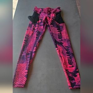 Labellamafia pink leggings logo Skirted S